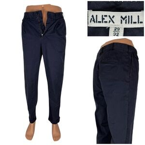 Alex Mill Mens 29 x 32 Pants Straight Vintage Wash Blue Cuffed 29x30(actual)